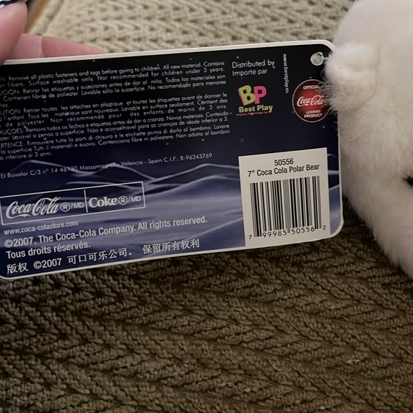 Vintage NWT 2007 Coca Cola Plush Polar Bear w/ Scarf 10” Toy Stuffed Animal - Picture 10 of 10